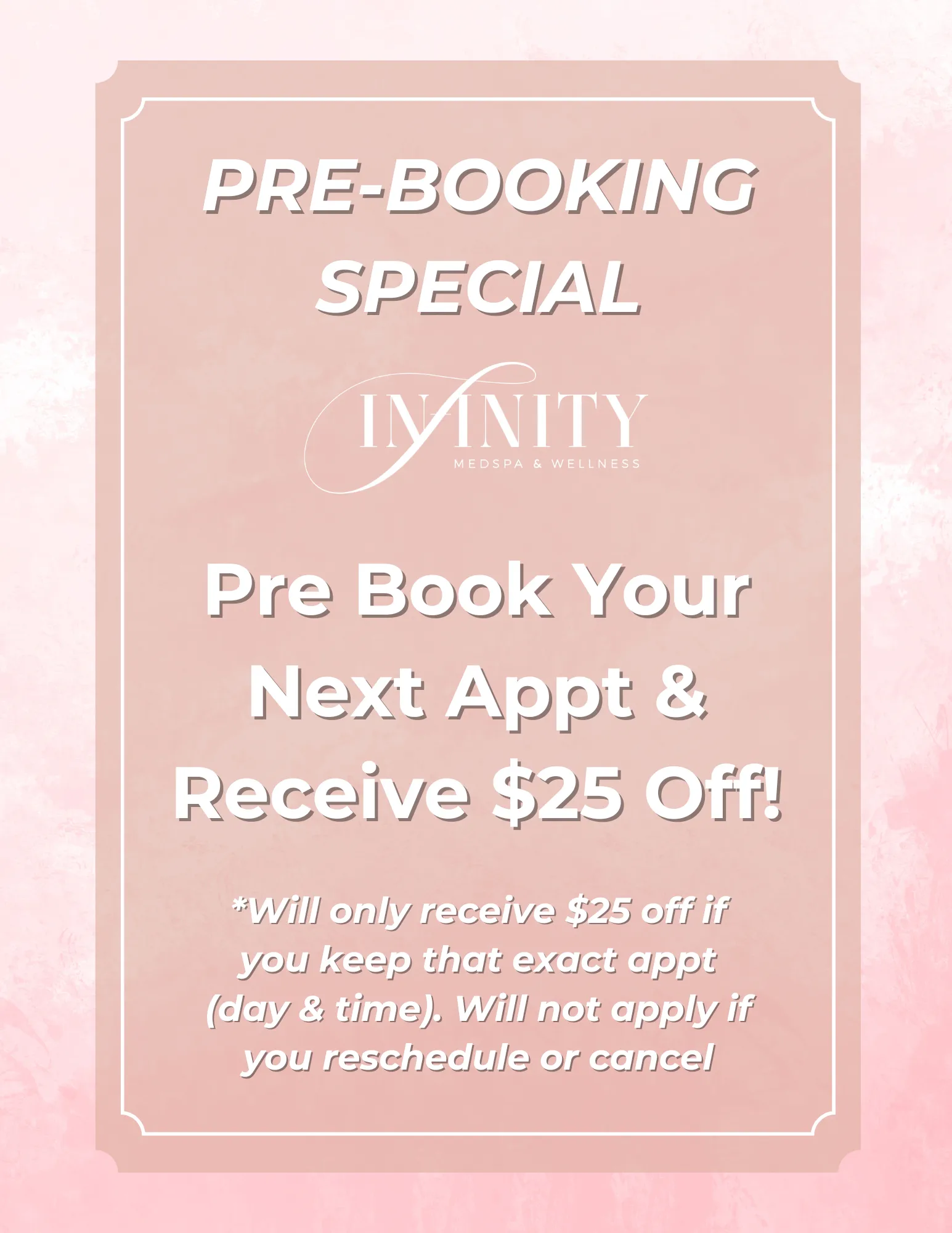 Pre-Booking Special at Infinity Medspa and Wellness in Charlotte, NC
