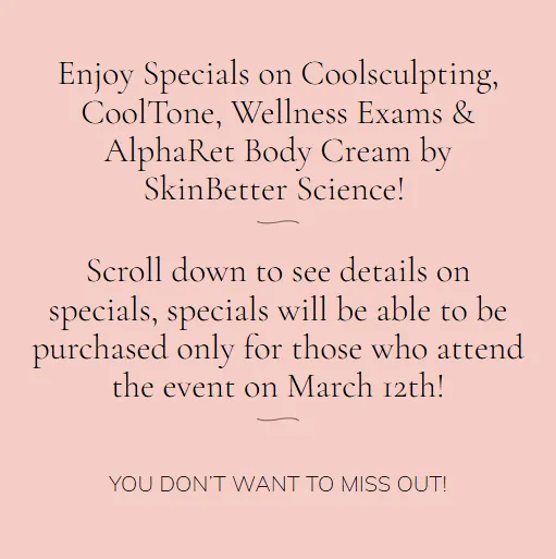 Specials on CoolSculpting, CoolTone, Wellness Exam & AlphaRet Body Cream in Charlotte, NC at Infinity Medspa and Wellness