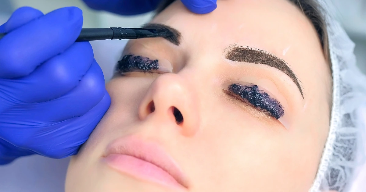 A woman undergoing Eyebrow Lamination Treatment in Charlotte, NC